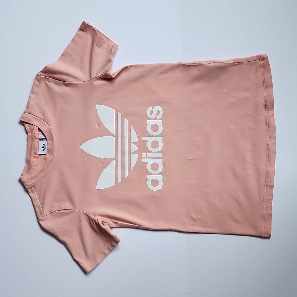 Adidas Peach and White Logo Shirt